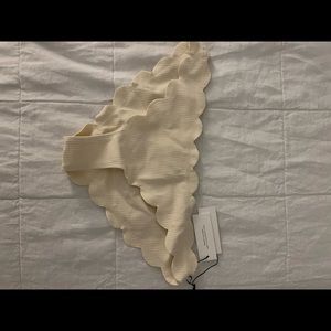 Marysia Cream Scalloped Bikini Brief Bottom